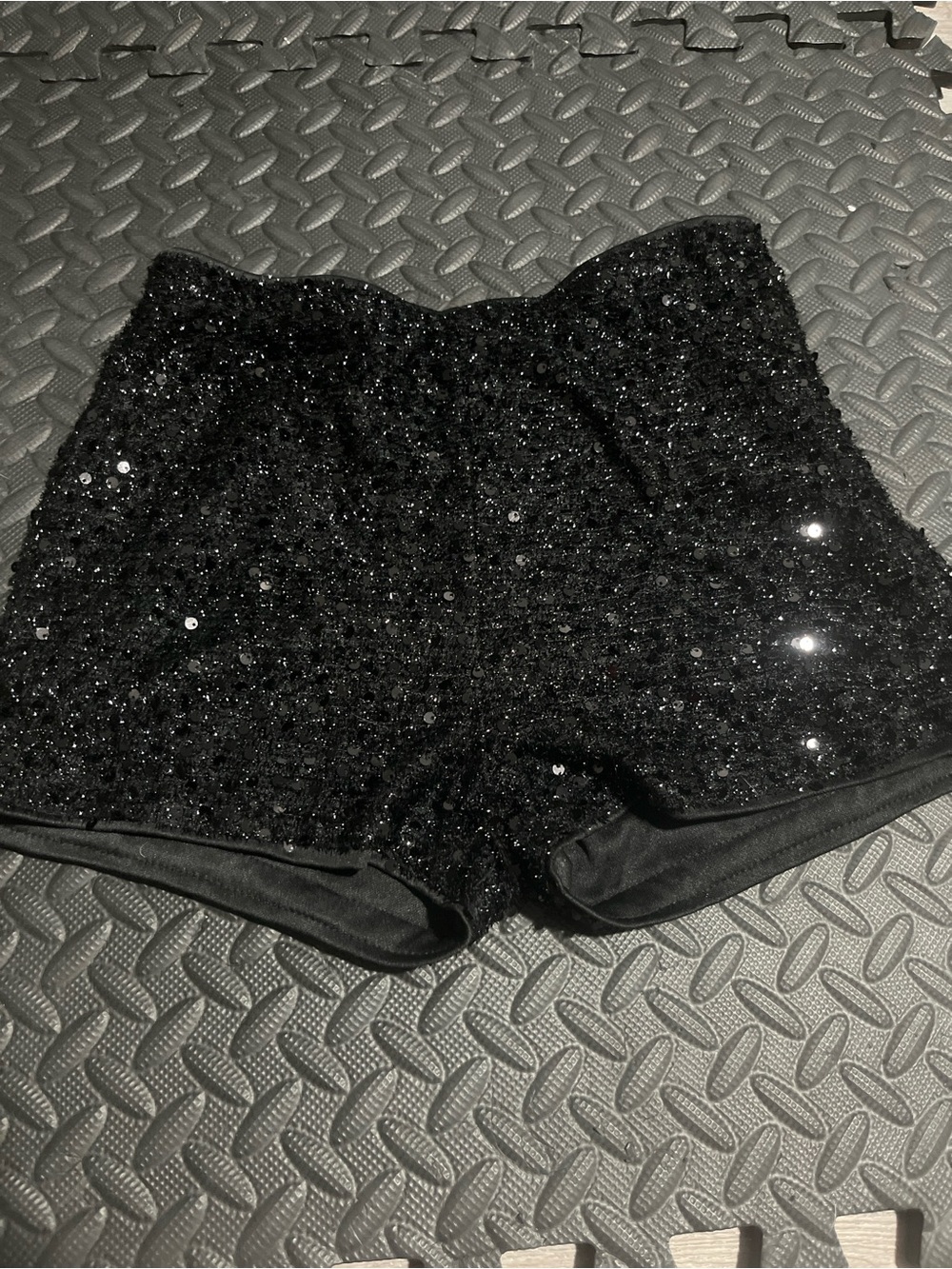SHEIN Black High-Waist Sequin Shorts
